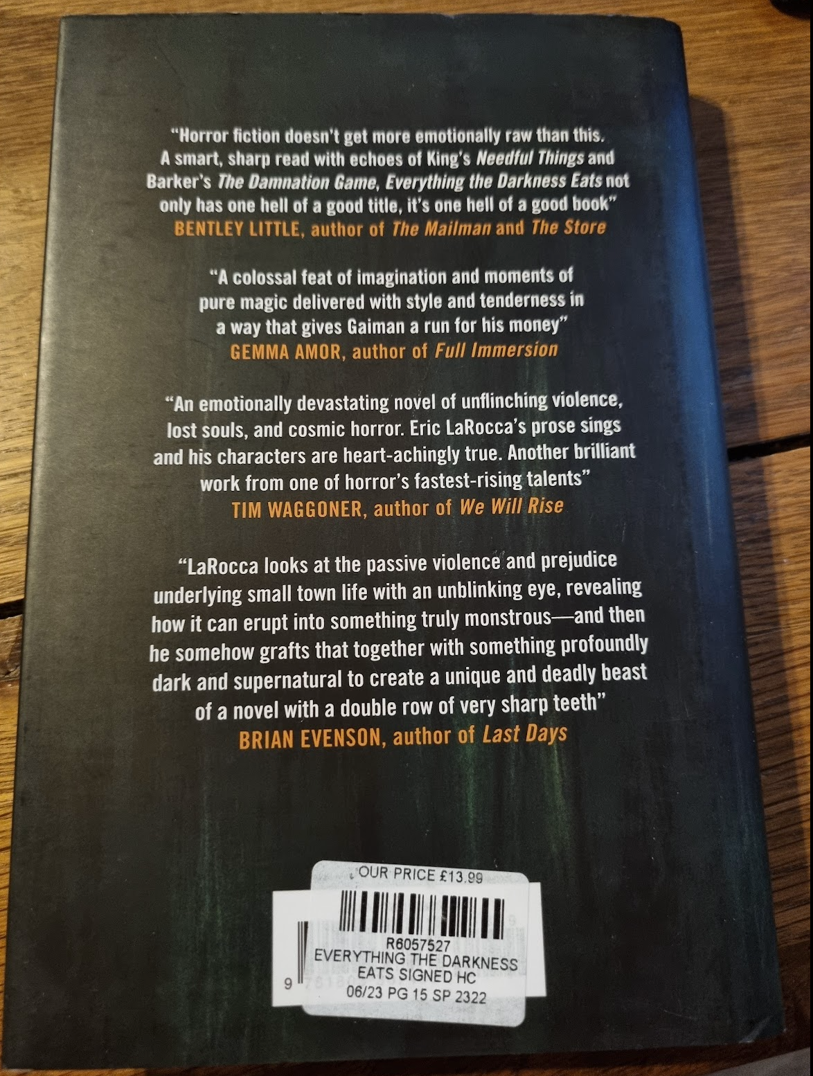 Everything The Darkness Eats by Eric LaRocca (signed hardback)