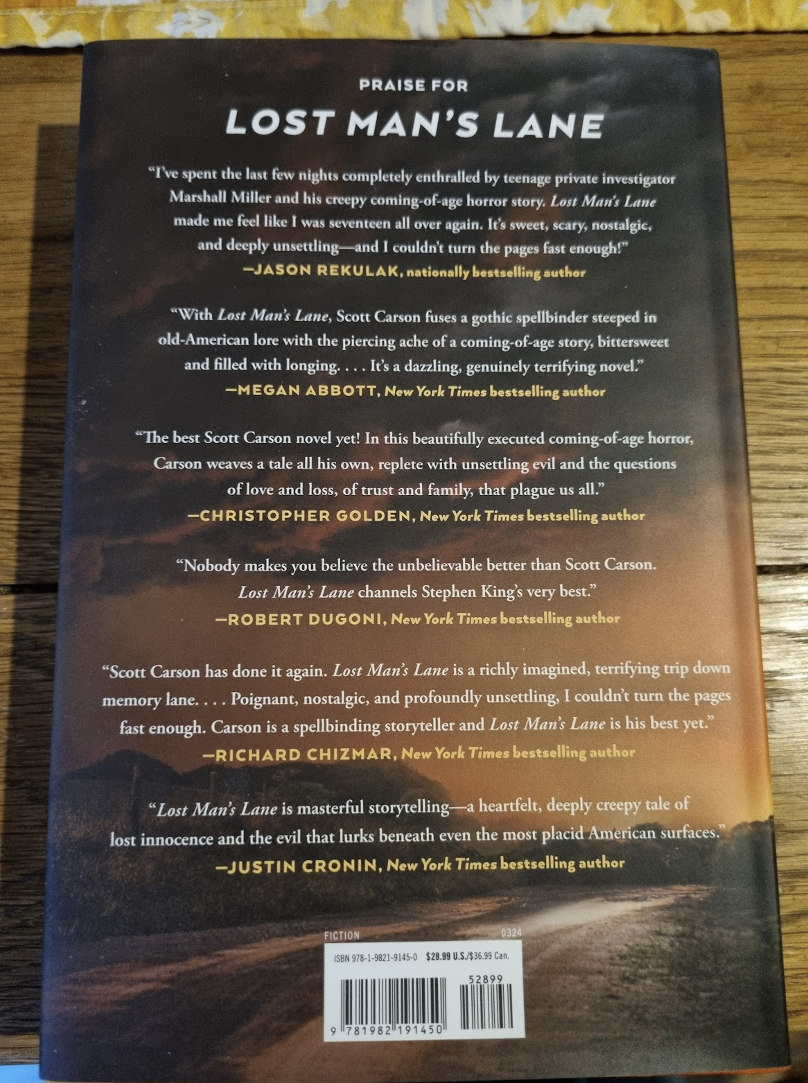 Lost Man's Lane by Scott Carson (hardback)